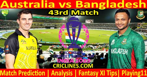 Today Match Prediction Australia Vs Bangladesh Odi Cricket World Cup