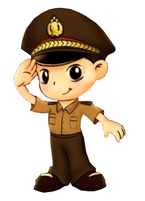 Polri Gambar Polisi Kartun Png Logo Maskot Promoter Polri Ilustrasi
