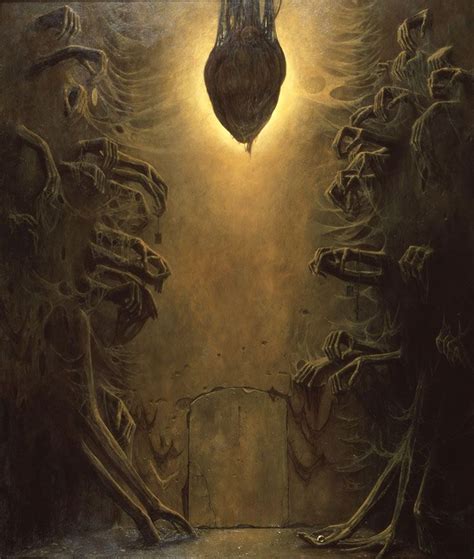 Heart In Darkness Surreal Painting By Zdzislaw Beksinski Surreal Art