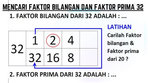 Menentukan Faktor Bilangan Dari 32 Dan Faktor Prima Dari 32 Dengan Cara