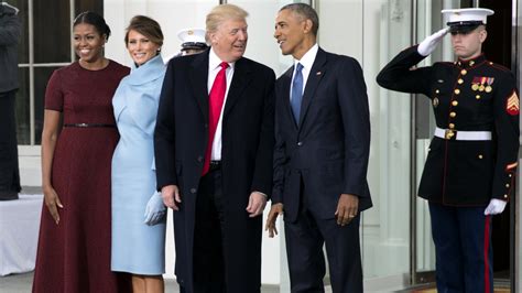 the trump inauguration president obama and the first lady with president elect trump and mrs