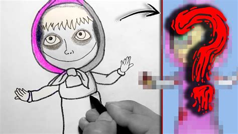 How To Draw Masha From Masha And The Bear The Horror Version Step By Step Youtube