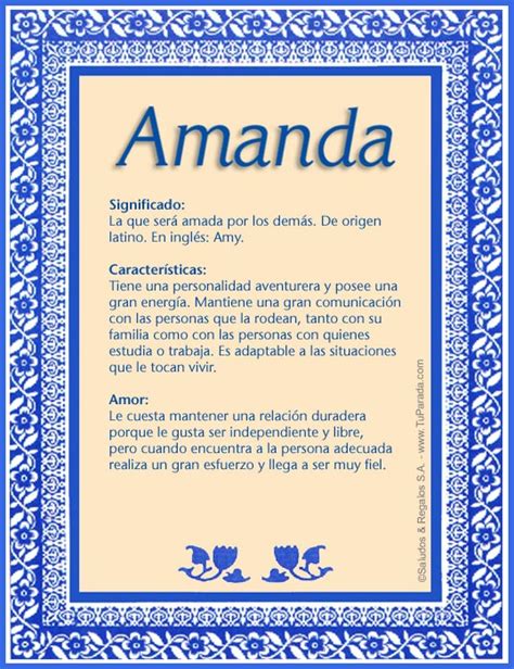 Amanda Significado Del Nombre Amanda Nombres