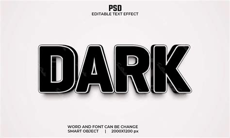 Dark Text Effect Free Photoshop Psd File