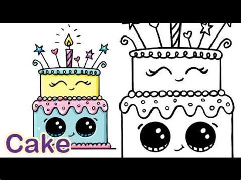 We use drawings created by other players in letsdrawit games. How to Draw a Cartoon Birthday Celebration Cake Cute and ...