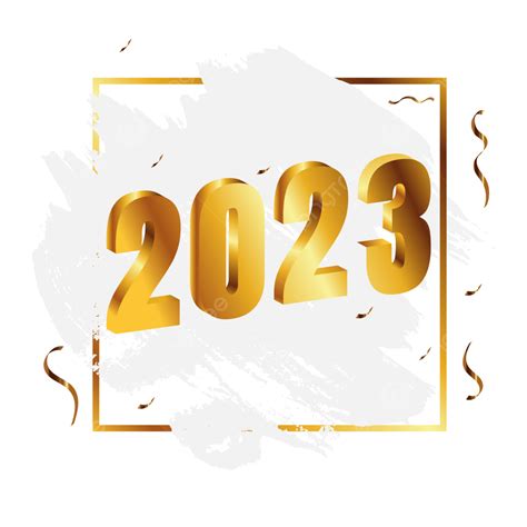 2023 Happy New Year Gold Number Design Clipart Happy New Year 2023