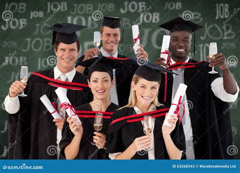Composite Image Of Group Of People Graduating From College Stock Image