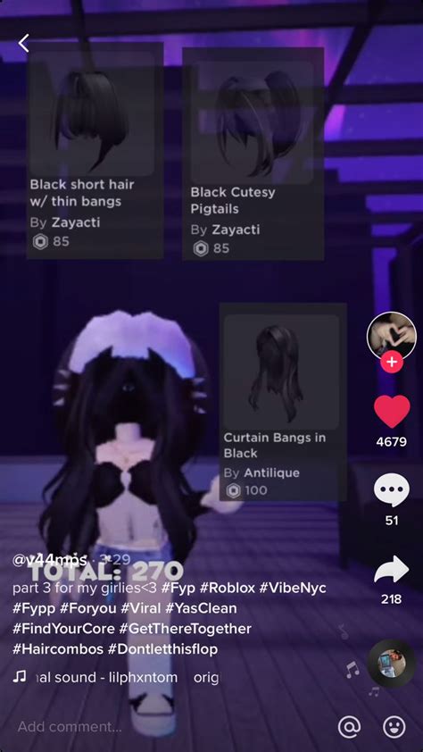 V44mps On Tt Black Hair Roblox Roblox Funny Cool Avatars