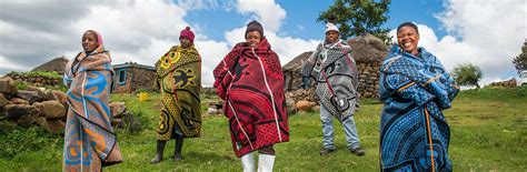 Basotho Blankets Worn By Sotho People Of The Mountain Kingdom Of