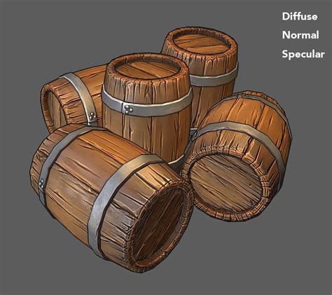 3D Other barrel wooden wood | Wooden barrel, Props art, Game art