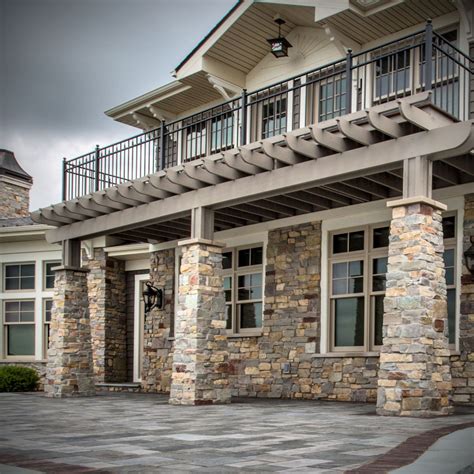 Modern Rustic Home Design Exterior Full Stone Or Thin Veneer Stone