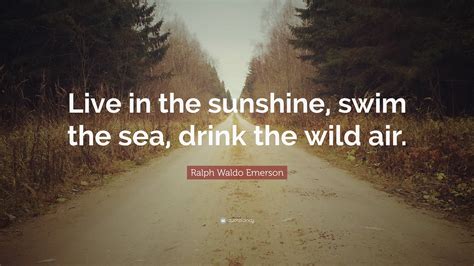 When you can't find the sunshine, be the sunshine. Ralph Waldo Emerson Quote: "Live in the sunshine, swim the ...