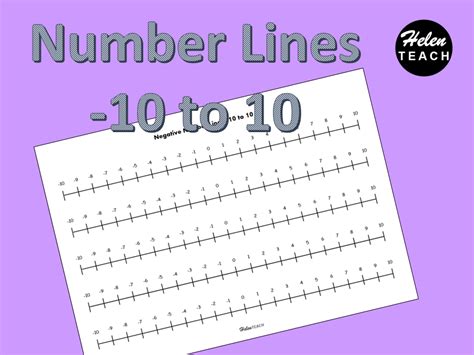 Number Lines From 10 To 10 Teaching Resources