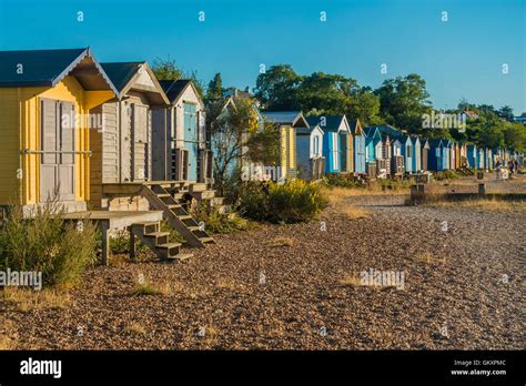 Colourful Old Beach Huts Seasalter Whitstable Kent Stock Photo Alamy