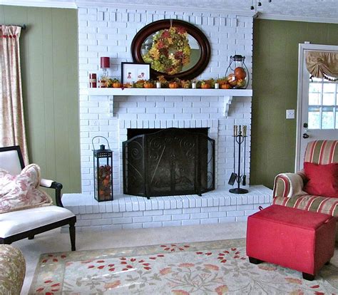 Updated Brick Fireplace Brick Fireplace Makeover And Fall Decor Brick