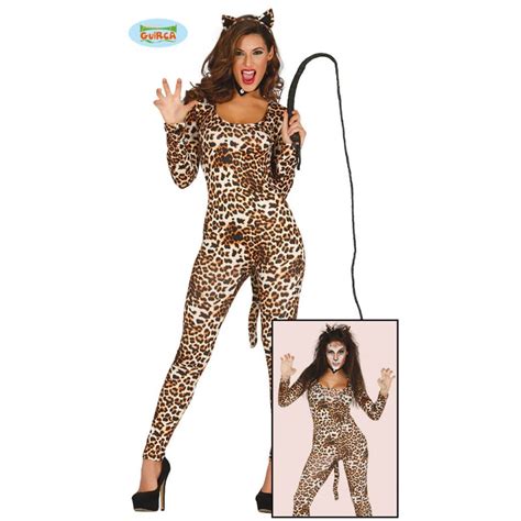 costume carnevale leopardo sexy spandex elasticizzato tg m l40 44 vestito leoparda con coda e