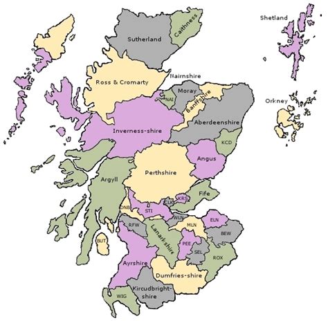 Counties Of Scotland United Kingdom