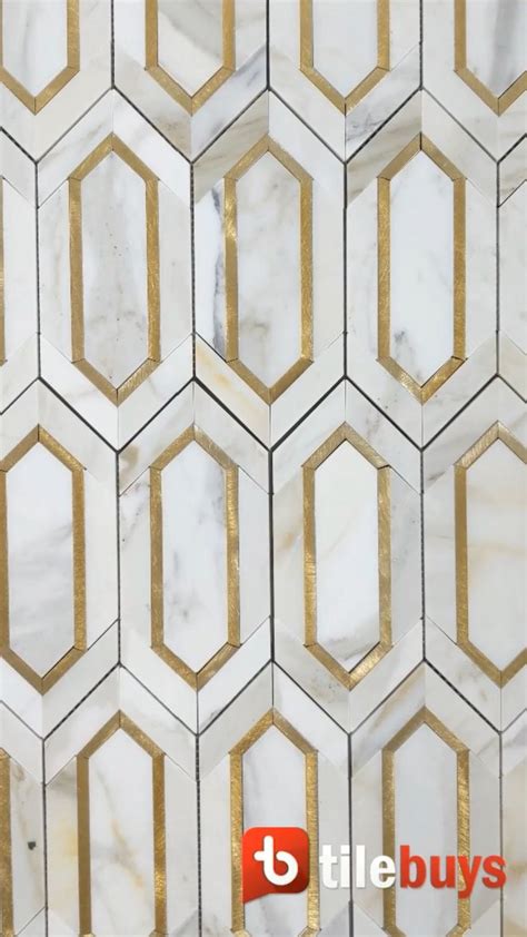 White And Gold Stretched Hexagon Tile Backsplash An Immersive Guide By