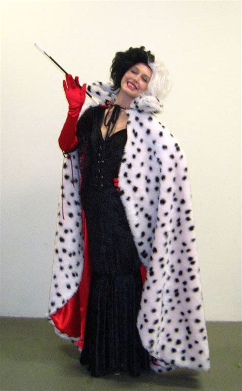 Cruella Deville Costume Plus Size Women Girl Dalmatian Diva Halloween