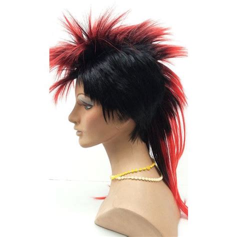 black and red mohawk wig men s punk rock wig costume wig [09 52 mohawk 1tred] wigs costume