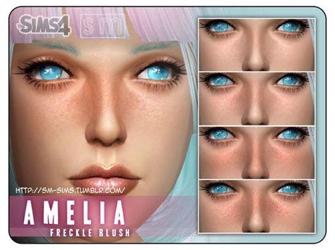 Screaming Mustards Amelia Freckled Blush Sims 4 Cas Sims Cc