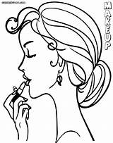 Makeup Coloring Colouring Lady Colorings sketch template