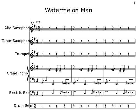 Watermelon Man Sheet Music For Alto Saxophone Tenor Saxophone