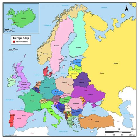 Political Map Of Europe English