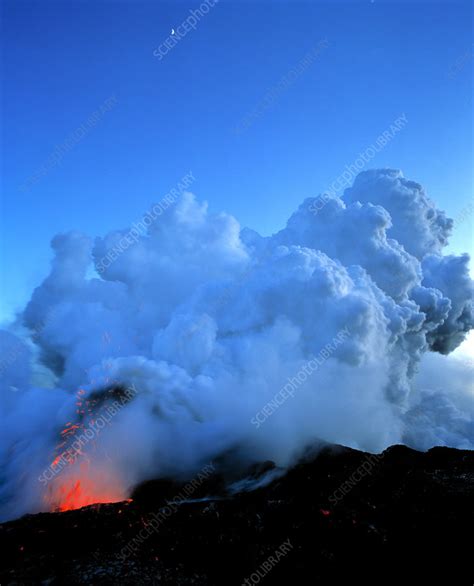 Lava And Steam Clouds Stock Image E3900354 Science Photo Library