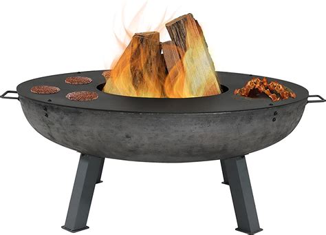 Sunnydaze 40 Inch Cast Iron Fire Pit Bowl With Cooking