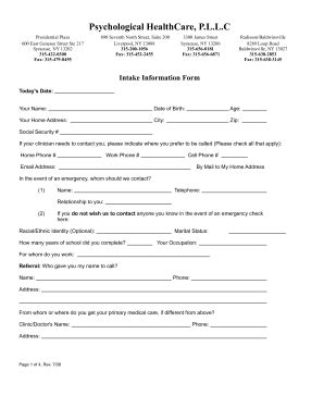 Replace the logo placeholder with your own to personalize the look. Psychology intake form - Fill Out and Sign Printable PDF ...