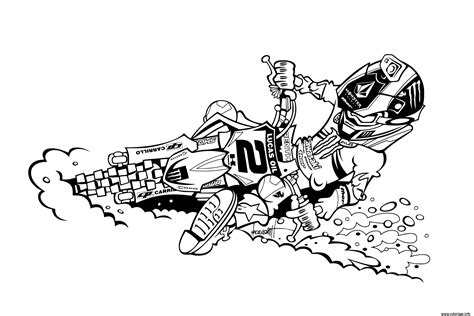 coloriage motocross drift kawasaki