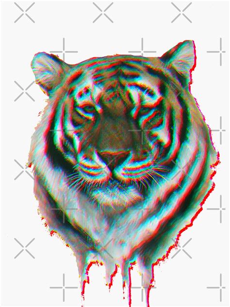 Trippy Tiger Art Sticker For Sale By Primawm Redbubble