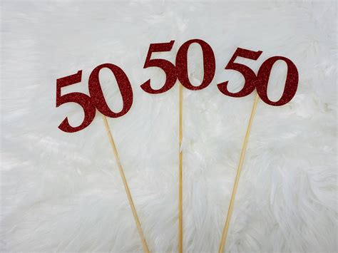 50th Birthday Centerpiece Sticks Glitter 50th Birthday Decoration