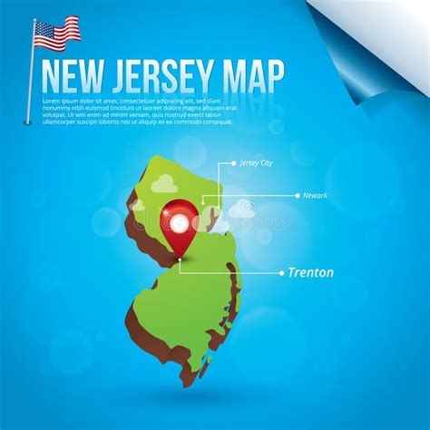 Map Pointer With New Jersey State Vector Illustration Decorative
