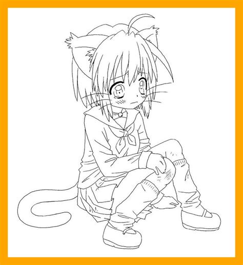 Anime Cat Coloring Pages