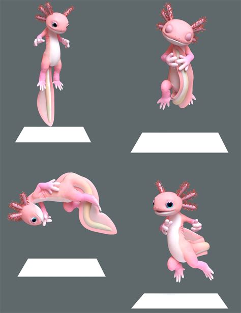 Ajolote Hierarchical Poses For Toon Axolotl Daz 3d