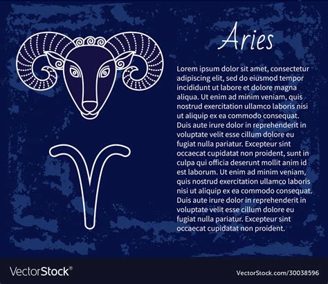Aries Astrology Element For Horoscope Zodiac Sign Vector Image