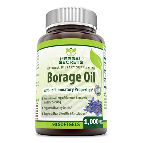 Herbal Secrets Borage Oil 1000 Mg 90 Capsules