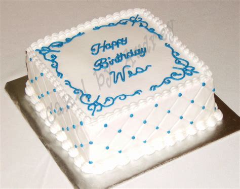 Birthday Square Cake Buttercream Iced Cake With Quilted Si The