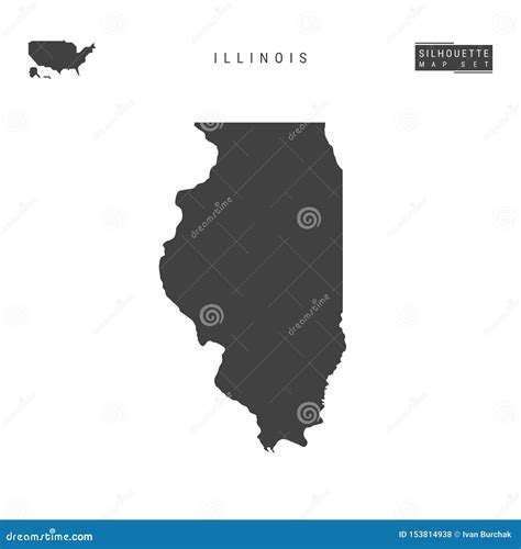 Illinois Us State Vector Map Isolated On White Background High