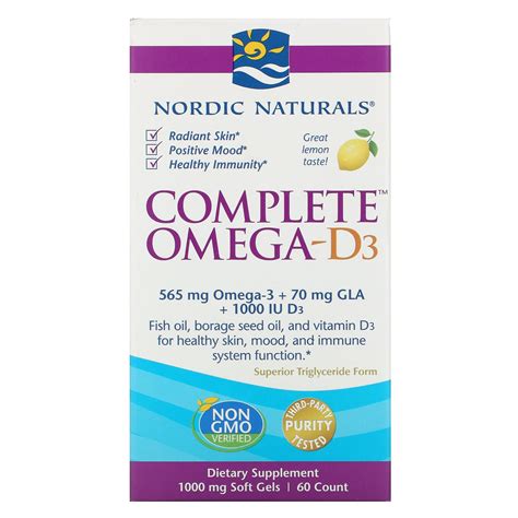 Nordic Naturals Complete Omega D3 Lemon 500 Mg 60 Soft Gels