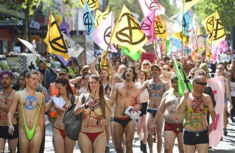 Scantily Clad Extinction Rebellion Protesters Bare It All As They Take To The Streets In