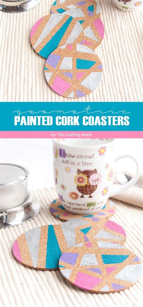 Diy Geometric Painted Cork Coasters The Crafting Nook By Titicrafty