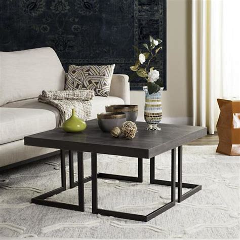 Safavieh Amalya Dark Grayblack Wood Coffee Table In The Coffee Tables