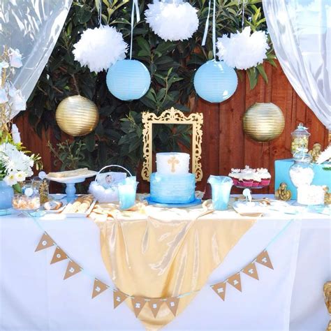 Spring centerpieces add just the right touch to a fun, warm weather meal. Angel themed baptism Baptism Party Ideas | Photo 15 of 21 ...