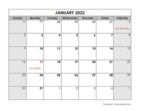 Free Printable 2022 Monthly Calendar With Holidays Printable Calendar