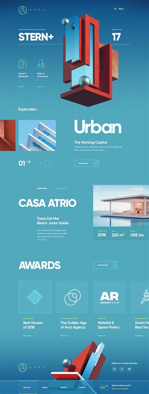 Design web site portfolio architecture case typography Grid Web Design