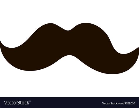 Mustache Silhouette Isolated Royalty Free Vector Image