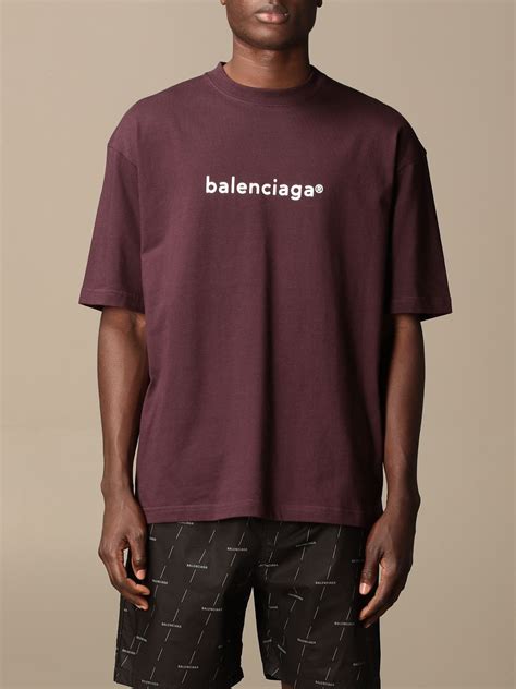 Balenciaga Cotton T Shirt With Logo T Shirt Balenciaga Men Violet
